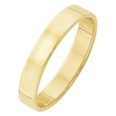 Mens 10K Yellow Gold Lightweight Flat Wedding Band