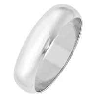 Mens 10K White Gold Half Round Wedding Band