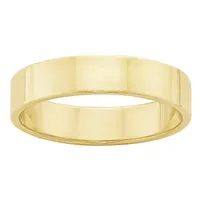 Mens 10K Yellow Gold Lightweight Flat Wedding Band