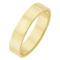 Mens 10K Yellow Gold Lightweight Flat Wedding Band