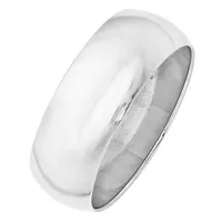 Womens 10K White Gold Half Round Wedding Band