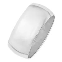 Womens 10K White Gold Half Round 10MM Wedding Band