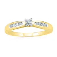 Promise My Love Womens 1/5 CT. T.W. Natural White Diamond 10K Gold Side Stone Ring