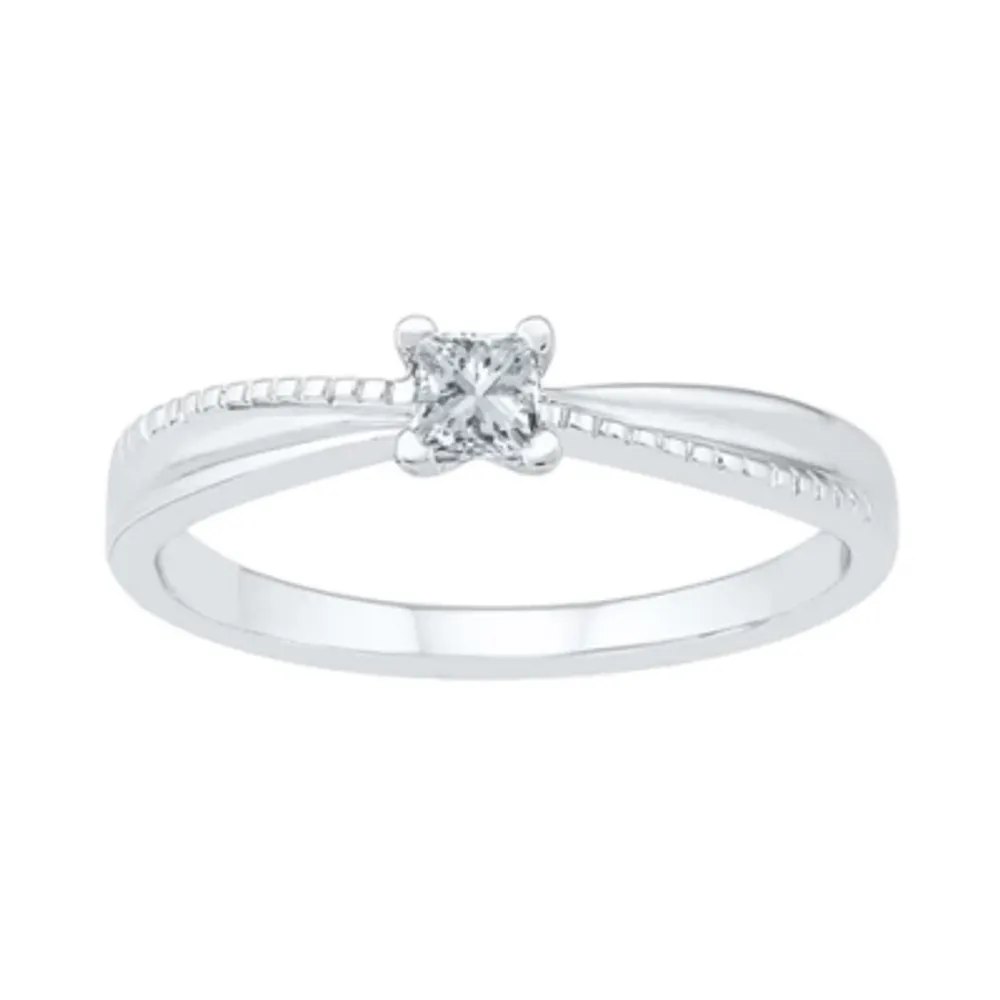 Promise My Love Womens 1/6 CT. T.W. Natural White Diamond 10K Gold Ring