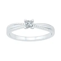 Promise My Love Womens 1/ CT. T.W. Natural White Diamond 10K Gold Ring