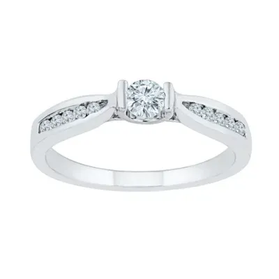 Promise My Love Womens 1/3 CT. T.W. Natural White Diamond 10K Gold Round Ring