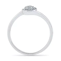 Promise My Love Womens 1/ CT. T.W. Natural Diamond Sterling Silver Round Halo Ring