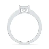 Promise My Love Womens 1/6 CT. T.W. Natural White Diamond Sterling Silver Side Stone Ring