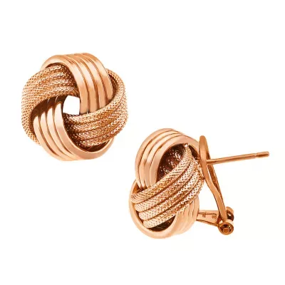 Made in Italy 14K Rose Gold Over Silver 15.5mm Stud Earrings