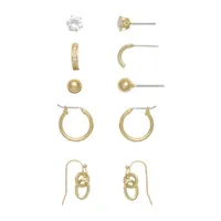 Mixit Gold Tone Hoop & Stud 5 Pair Earring Set