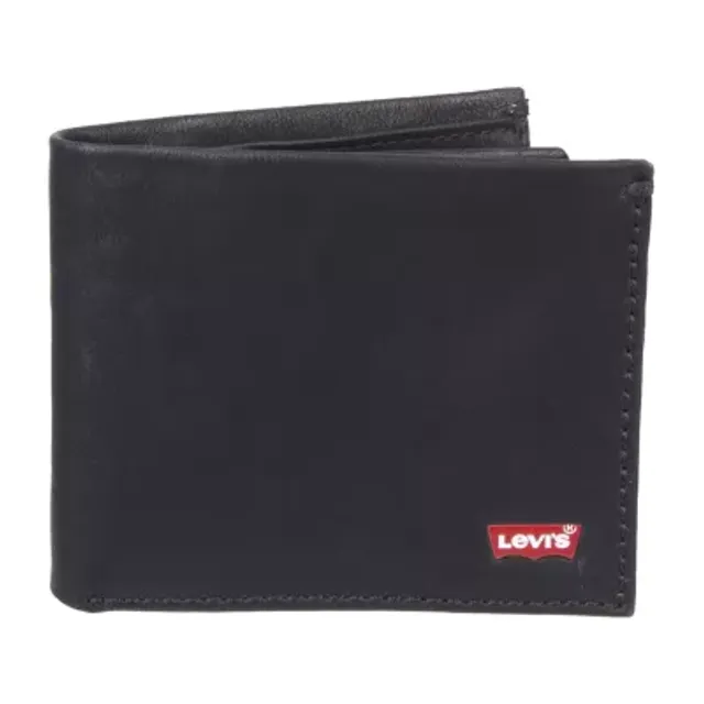 Levi's Men's Leather Trifold Chain Wallet Black