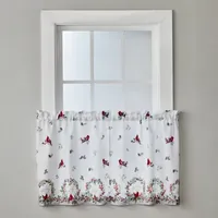 Saturday Knight Cardinals & Berries Holiday 2-pc. Rod Pocket Window Tier