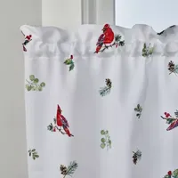 Saturday Knight Cardinals & Berries Holiday 2-pc. Rod Pocket Window Tier