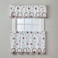 Saturday Knight Cardinals & Berries Holiday 2-pc. Rod Pocket Window Tier