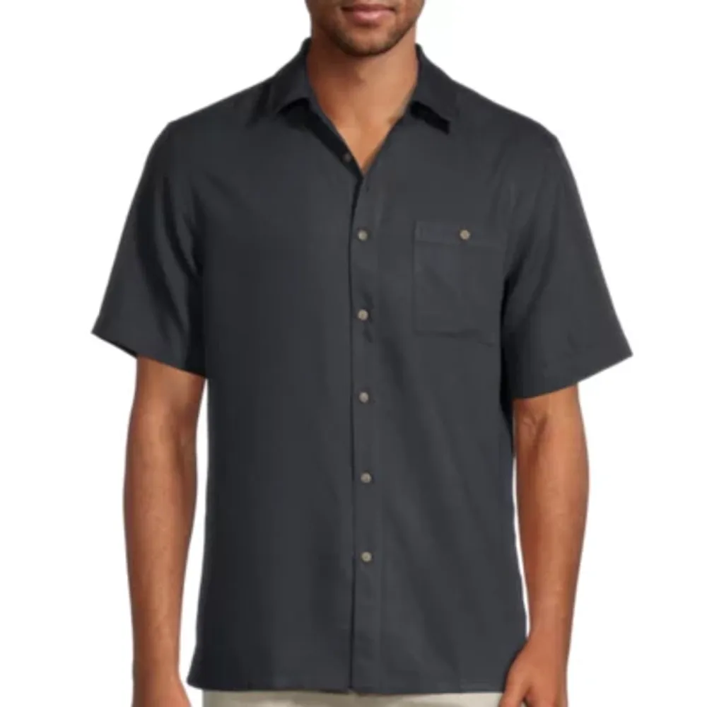 Campia Mens Regular Fit Short Sleeve Button-Down Shirt