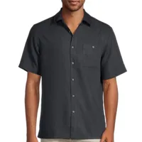 Campia Mens Regular Fit Short Sleeve Button-Down Shirt