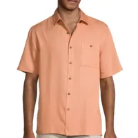 Campia Mens Regular Fit Short Sleeve Button-Down Shirt