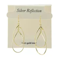 Silver Reflections 14K Gold Over Brass Pear Drop Earrings