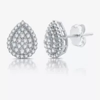 Diamond Blossom 1 CT. T.W. Natural White Diamond Sterling Silver Pear 2-pc. Jewelry Set