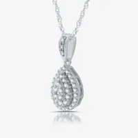 Diamond Blossom 1 CT. T.W. Natural White Diamond Sterling Silver Pear 2-pc. Jewelry Set