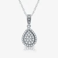 Diamond Blossom 1 CT. T.W. Natural White Diamond Sterling Silver Pear 2-pc. Jewelry Set