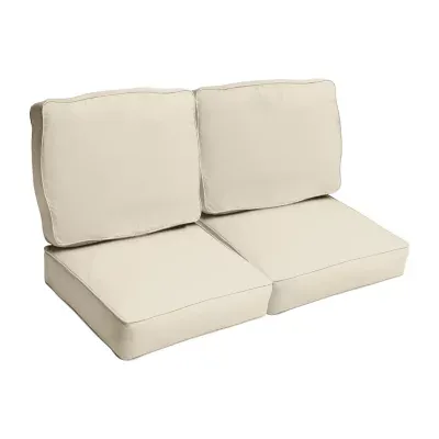 Mozaic Company Deep Seating Loveseat Cushion Set,Corded Patio Seat Cushion - Natural