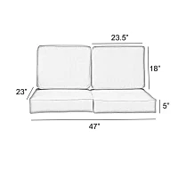 Mozaic Company Deep Seating Loveseat Cushion Set,Corded Patio Seat Cushion - Lido Indigo