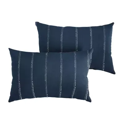 Mozaic Company 12''X18'' Knife Edge 2-pc. Rectangular Outdoor Pillow - Carlo Oxford Navy