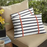 Mozaic Company Lumbar W/Double Flange (Set Of 2)  Rectangular Outdoor Pillow - Lido Indigo