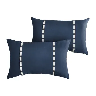 Mozaic Company Lumbar Pillow W/Double Flange 2-pc. Rectangular Outdoor Pillow - Spectrum Digo