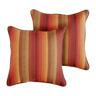 Mozaic Company Corded (Set Of 2) 16'' Square Outdoor Pillow - Astoria Sunset