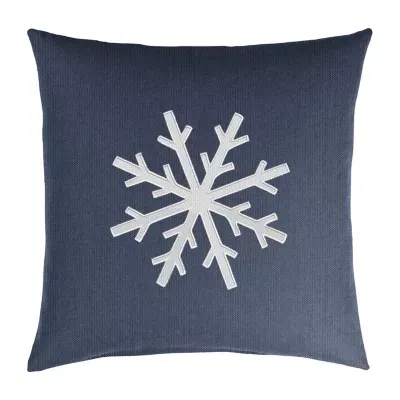 Mozaic Company Knife Edge EMB Snowflake 18'' Square Outdoor Pillow - Spectrum Indigo