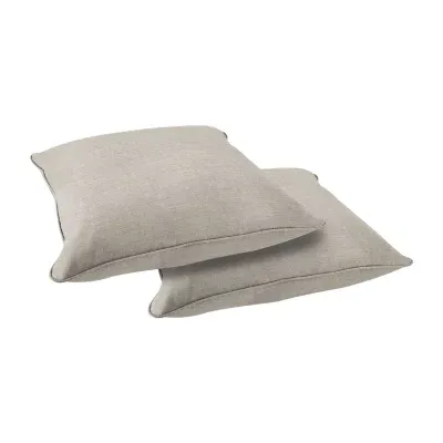 Mozaic Company 26''X26'' Corded Square Outdoor Floor Pillow - Cast Silver