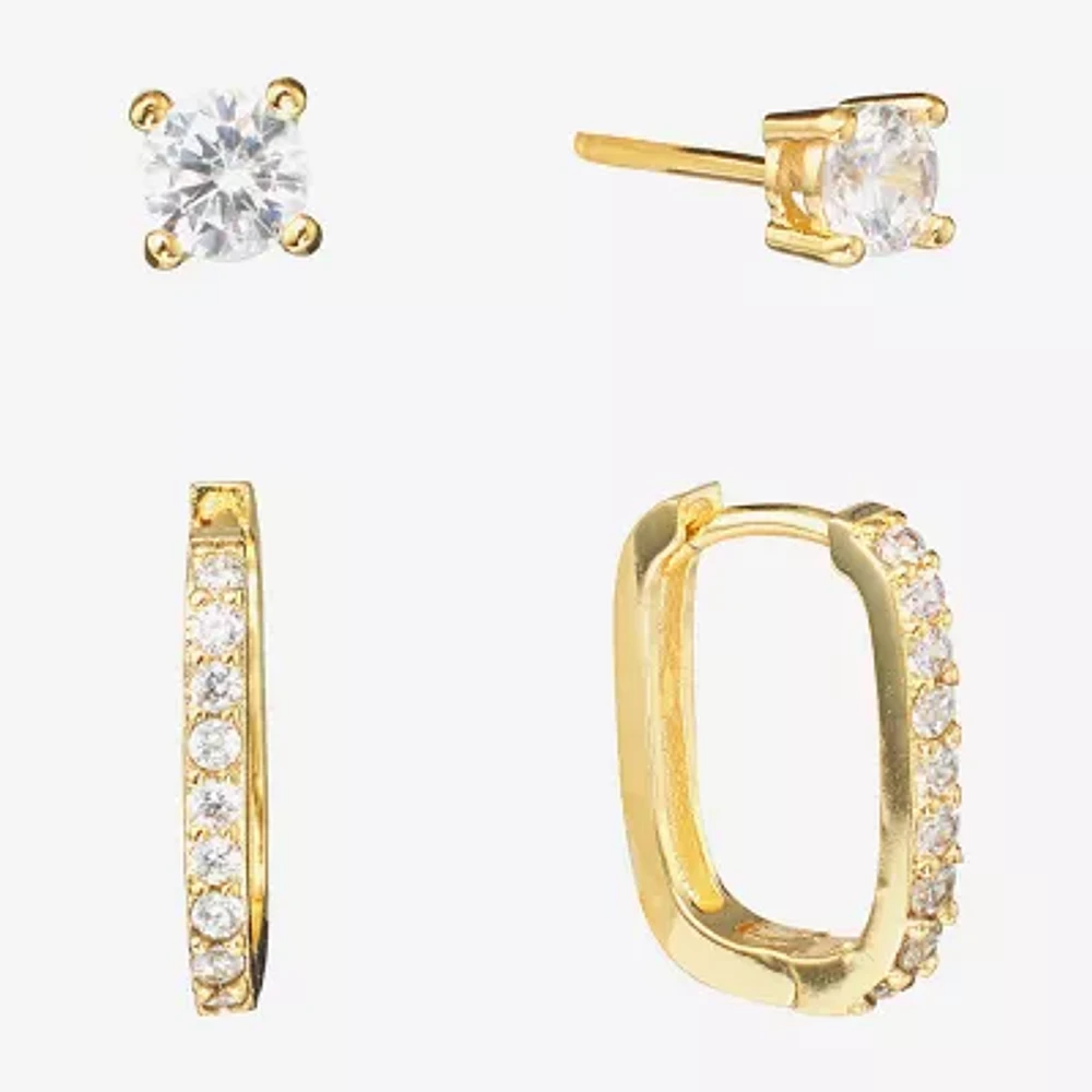 Sparkle Allure 2 Pair Cubic Zirconia Earring Set