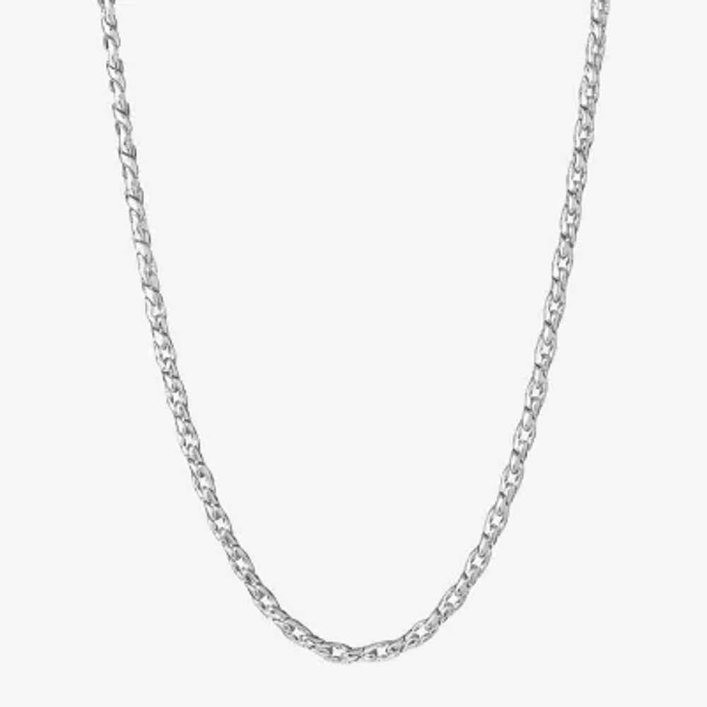 Silver Reflections Pure Silver Over Brass 18 Inch Rope Chain Necklace