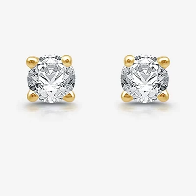 Ever Star (H-I / I1) 1/5 CT. Lab Grown White Diamond 14K Gold Over Silver Sterling Silver 3mm Round Stud Earrings