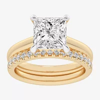 (G-H / Vs2-Si1) Womens 3 1/2 CT. T.W Lab Grown White Diamond 14K Gold Solitaire Bridal Set