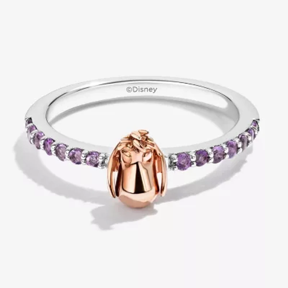 Disney Jewels Collection Womens Genuine Purple Amethyst 14K Two Tone Gold Over Silver Eeyore Winnie The Pooh Cocktail Ring