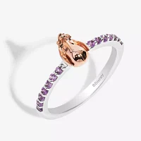 Disney Jewels Collection Womens Genuine Purple Amethyst 14K Two Tone Gold Over Silver Eeyore Winnie The Pooh Cocktail Ring