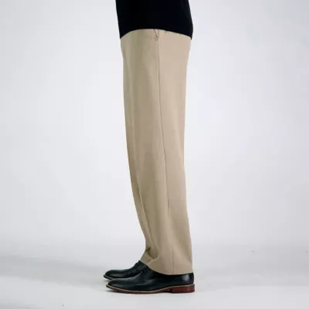 Haggar Premium Comfort Melange Broken Twill Mens Classic Fit Flat Front Pant