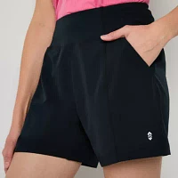 Free Country Womens Mid Rise Moisture Wicking Hybrid Short