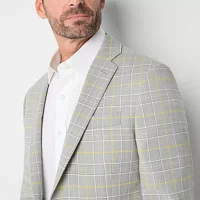 Stafford Mens Slim Plaid Classic Fit Sport Coat