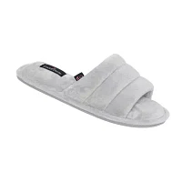 Cuddl Duds Puffy Velour Womens Slip-On Slippers