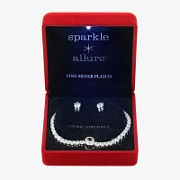 Sparkle Allure Light Up Box 2-pc. Cubic Zirconia Pure Silver Over Brass Round Jewelry Set