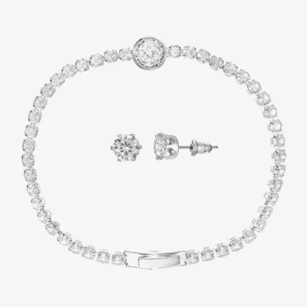Sparkle Allure Light Up Box 2-pc. Cubic Zirconia Pure Silver Over Brass Round Jewelry Set