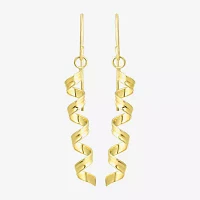 Twist Dangle 10K Gold Drop Earrings