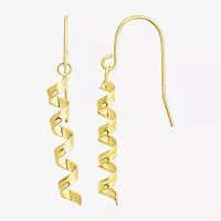 Twist Dangle 10K Gold Drop Earrings