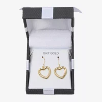 10K Gold Heart Drop Earrings