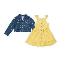 Little Lass Toddler Girls Short Sleeve Cap 2-pc. Dress Set