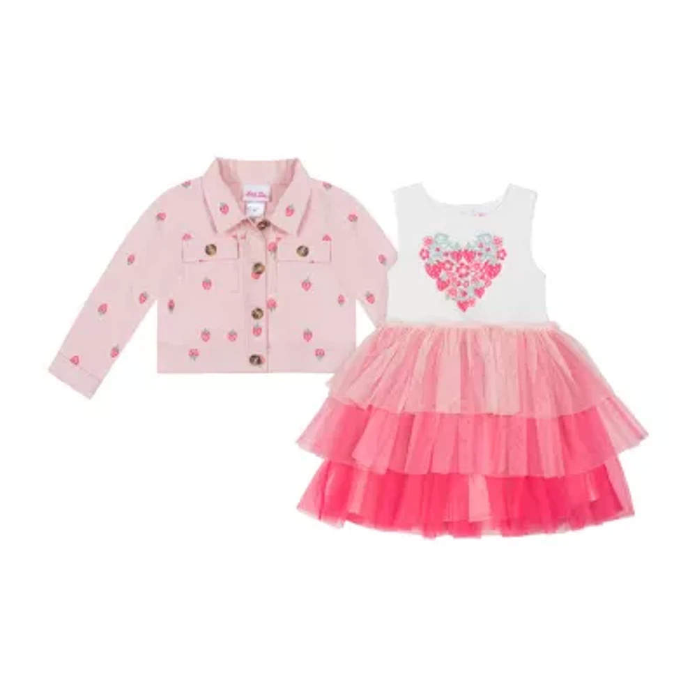 Little Lass Toddler Girls Short Sleeve 2-pc. Dress Set